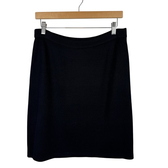 St. John Basics Womens Santana Knit Pencil‎ Skirt Sz 10 Black Career Classic - Picture 1 of 13